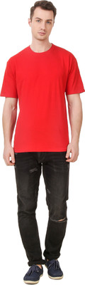 

99 Affair Solid Men Round Neck Red T-Shirt