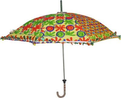 

Lal Haveli Jaipuri Embroidery Work Cotton Umbrella(Yellow)