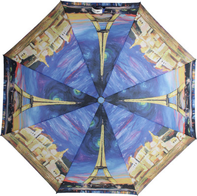 

HOU-DY 3 Fold Auto Open Eiffel Tower Unisex Umbrella(Multicolor)