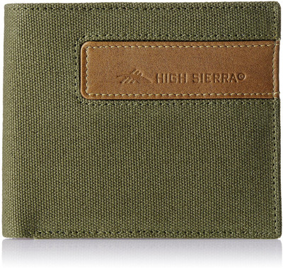 

High Sierra Men Tan Canvas Wallet(4 Card Slots), Olive