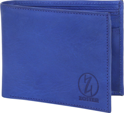 

Zoster Men Blue Genuine Leather Wallet(3 Card Slots), Elegant blue