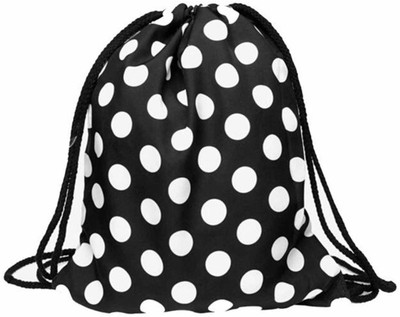 

GELILIA Gelilia Polka Style Multipurpose School College Drawstring Waterproof Backpack(Black, White, 5 inch)
