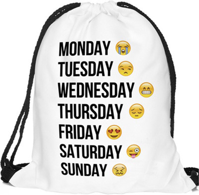 

GELILIA Gelilia Unisex Cool Emoji Multipurpose School College Drawstring Waterproof Backpack(White, 5 inch)