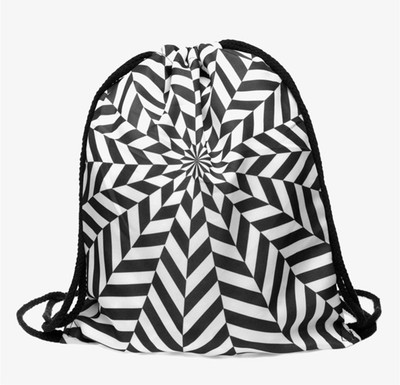 

GELILIA Gelilia Latest 3D Print Multipurpose School College Drawstring Waterproof Backpack(Black, White, 5 inch)