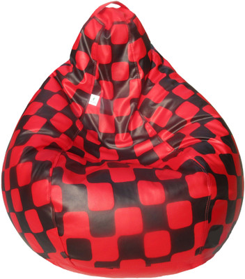 

PearlyKraft XXL Teardrop Bean Bag Cover (Without Beans)(Red, Black)