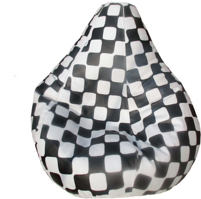 

PearlyKraft XXL Teardrop Bean Bag Cover (Without Beans)(White, Black)