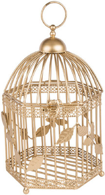 

Chumbak Floral Vine - Large Iron Tealight Holder(Gold, Pack of 1)