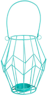 

Chumbak Iron Lines - Large Iron Tealight Holder(Blue, Pack of 1)