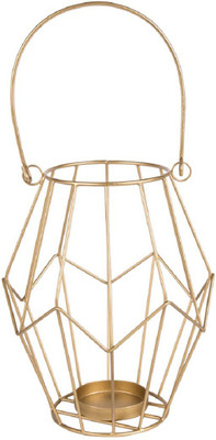 

Chumbak Iron Lines - Large Iron Tealight Holder(Gold, Pack of 1)