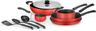 

Ideale Cookware Set(Aluminium, 9 - Piece), Red