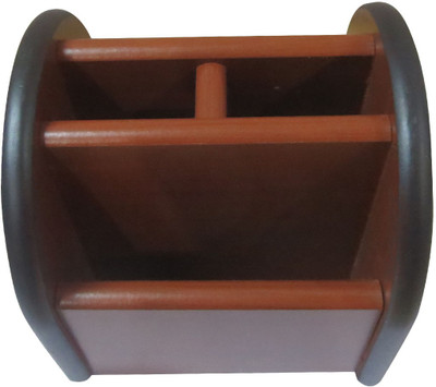 

DCS 4 Compartments Wood Pen Holder(Brown)