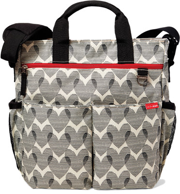 Skip Hop Duo Signature Diaper Bag with Portable Changing Mat, Hearts Diaper Bag(Grey)