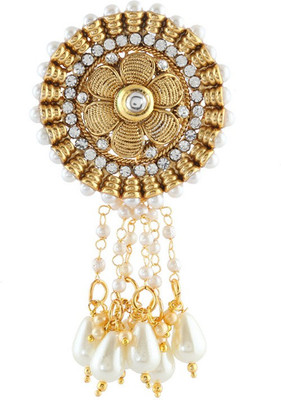 

Anuradha Art Jewellery Designer Hair Chain(Gold, White)