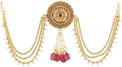 

Anuradha Art Jewellery Designer Hair Chain(Red, Gold)