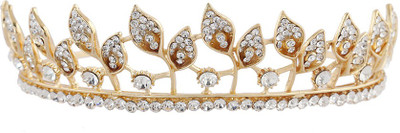 Anuradha Art Jewellery Trendy Hair Chain(Gold, White)