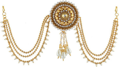 

Anuradha Art Jewellery Designer Hair Chain(Gold, White)