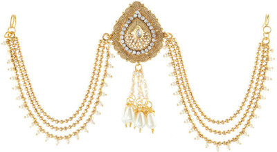 

Anuradha Art Jewellery Designer Hair Chain(Gold, White)