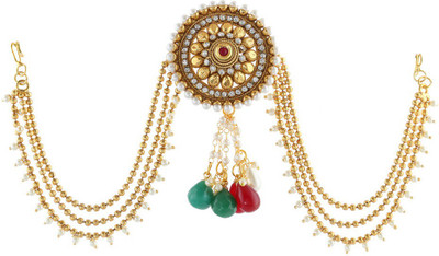 

Anuradha Art Jewellery Designer Hair Chain(Maroon, Green)