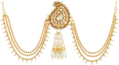 

Anuradha Art Jewellery Designer Hair Chain(White, Gold)