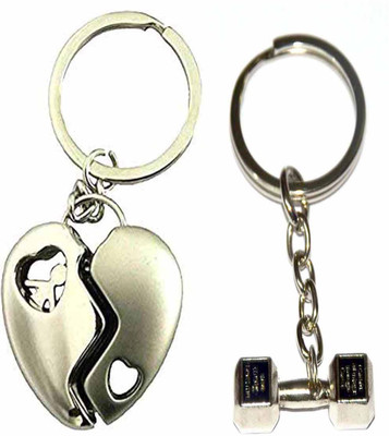

Afwan Hidden Couple in Heart & Dumble Pack of 2 Key Chain