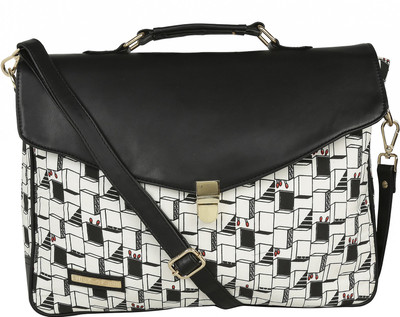 

Funk For Hire 15.6 inch Laptop Messenger Bag(White, Black)