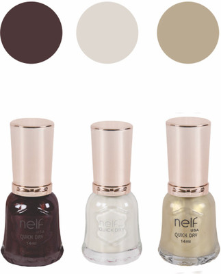 

Nelf USA Nail Polish Maroon, White