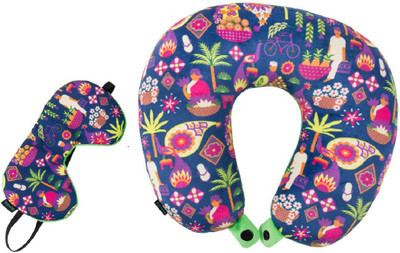 

Chumbak Tropical Market Neck Pillow & Eye Shade(Blue)