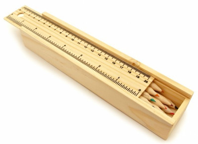 

TikTAK2 plain wooden pencil box Art Wood Pencil Box(Set of 1, Brown)