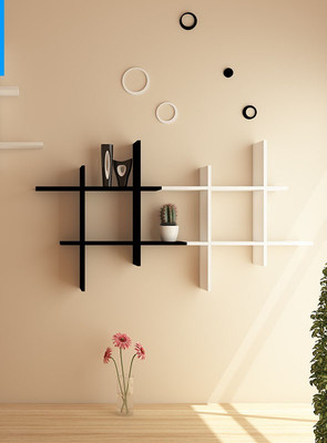 

Onlineshoppee Bonito MDF Wall Shelf(Number of Shelves - 4, Black, White)