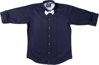 

MashUp Boys Solid Party Dark Blue Shirt(Pack of 2, Navy