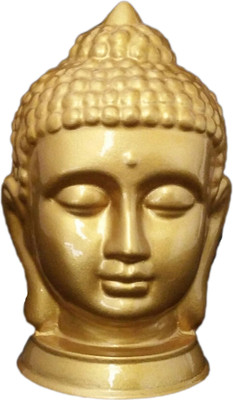 

giftmygift Golden Buddha Head for Home and office Decor Decorative Showpiece - 15 cm(Polyresin, Gold)
