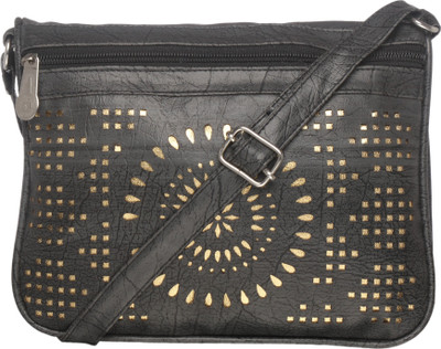 

Baberwal enterprises Girls Casual Black Leatherette Sling Bag