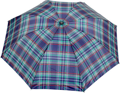 

FabSeasons Checkered Print Umbrella(Blue)