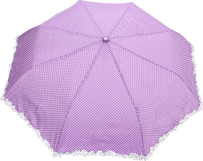 

FabSeasons Polka Dot Print with lace Umbrella(Purple)