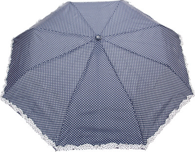 

FabSeasons Polka Dot Print with lace Umbrella(Navy Blue)
