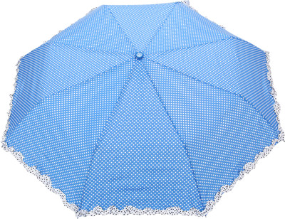 

FabSeasons Polka Dot Print with lace Umbrella(Blue)