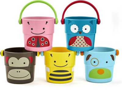 

Skip Hop Zoo Bath Stack and Pour Bucket Rinse Cups, Multi Bath Toy(Multicolor)