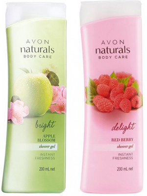 

Avon Anew Naturals Shower Gel (Apple Blossom - Red Berry)(400 ml, Pack of 2)