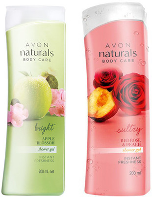 

Avon Anew Naturals Shower Gel (Apple Blossom -Rose & Peach)(400 ml, Pack of 2)