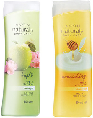 

Avon Anew Naturals Shower Gel (Apple Blossom -Milk & Honey)(400 ml, Pack of 2)
