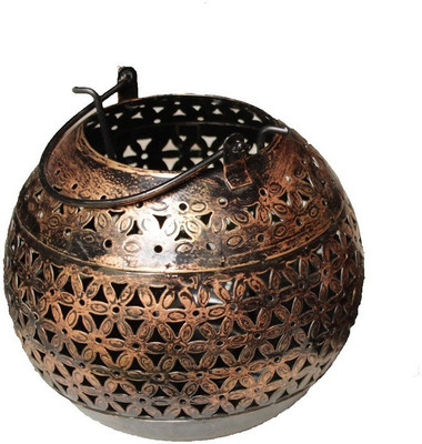 

Paheli Craft Iron Metal Circular Golden Big Bowl Round Iron 1 - Cup Tealight Holder(Multicolor, Pack of 1)