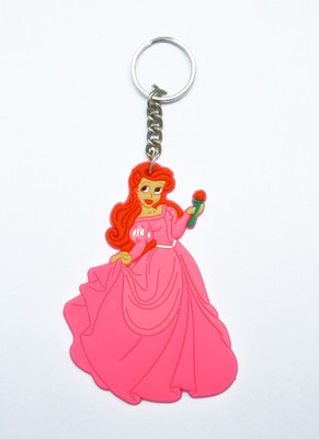 

JOSHISNEST Princess Cinderella Soft Rubber Keychain Key Chain(Pink)