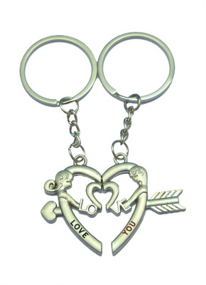 

JOSHISNEST Heart & Arrow love you Key Ring Key Chain(Silver)