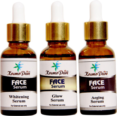 

Kosmopure FACE SERUM SET FOR GLOW,AEGING AND WHITENING - HOME USE KIT(Set of 3)