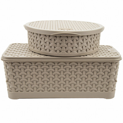 

Jaypee Plus Combo- Box All & Stock All - 6000 L Plastic Grocery Container(Pack of 2, Beige)