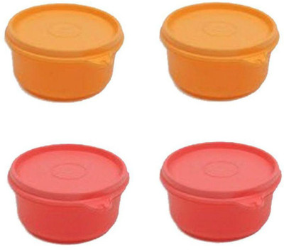 

Tupperware - 250 ml Plastic Grocery Container(Pack of 4, Orange, Red)