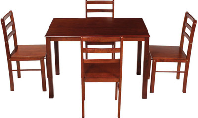

Woodness Solid Wood 4 Seater Dining Set(Finish Color - Mahogany)
