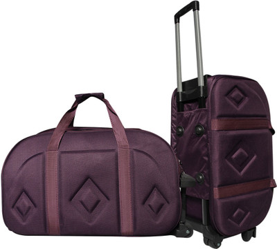 

AdevWorld Stylish Polyes-foam Purple Luxury Duffel Strolley Bag(Purple)