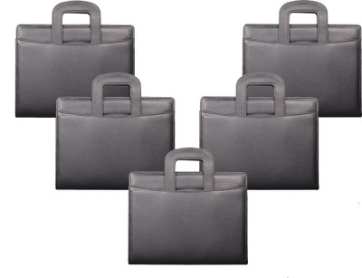 COI Faux Leather Natural Black File Folder / Document Folder(Set Of 5, Black)