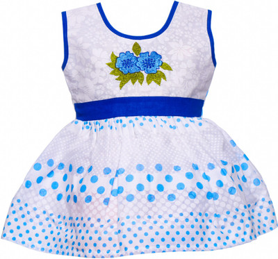 

Littly Girls Midi/Knee Length Casual Dress(Multicolor, Sleeveless, Blue
